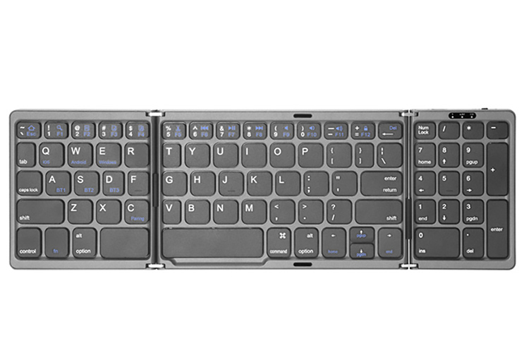 Opvouwbaar draadloos Bluetooth-toetsenbord Oplaadbaar opvouwbaar toetsenbord voor iPad Mobiele tablet Notebook Office Mini Draadloos toetsenbord: Bruin