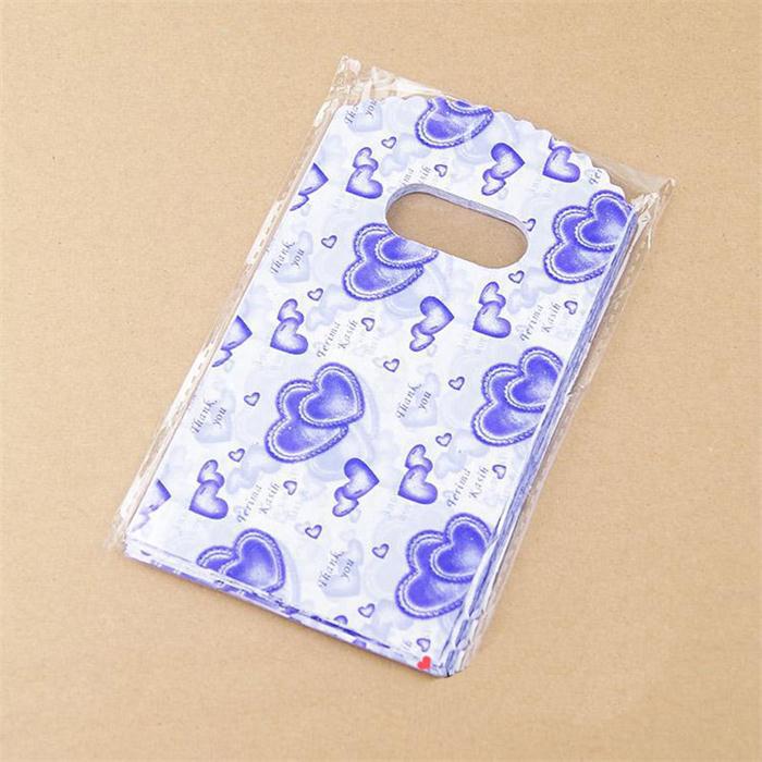 100pcs/Lot 14X9CM Home Storage Plastic Packaging Bags With Handle Small Bags