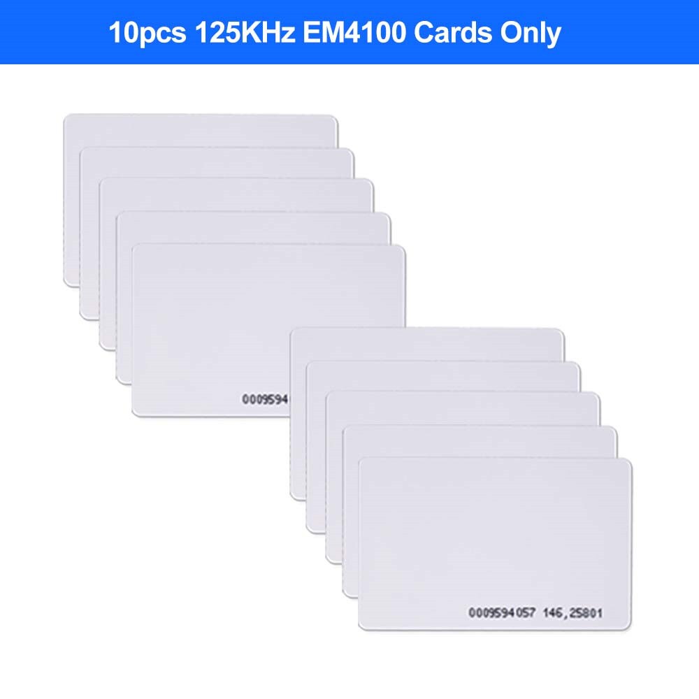 Système de contrôle d&#39;accès étanche IP68, clavier RFID extérieur WG26, contrôleur d&#39;accès, étanche à la pluie avec claviers 125khz pour la maison: Only 10pcs Cards