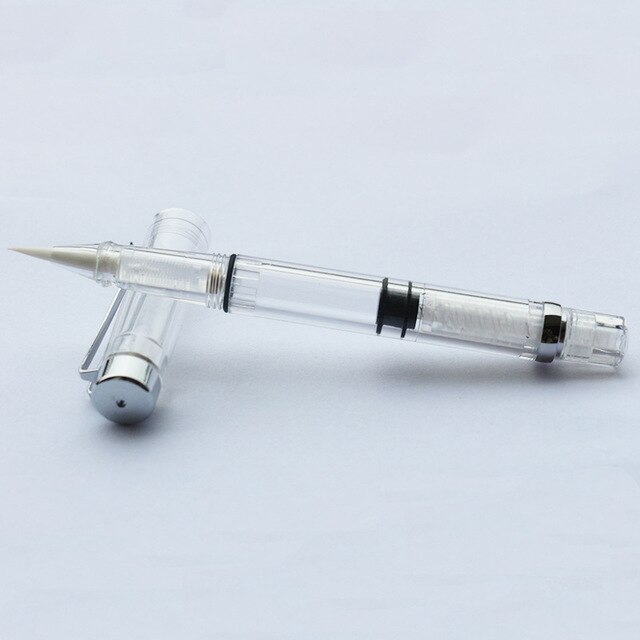 Fountain Style Transparent Brush Pen Refillable Ink Watercolor Pen For Kids Painting Calligraphy Drawing Art Stationery: Transparent
