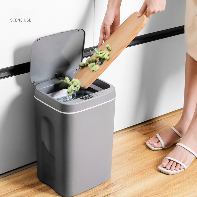 Home Intelligent Trash Can Automatic Touchless Induction Motion Sensor Kitchen Waste Bins Eco-friendly Waste Garbage Bin