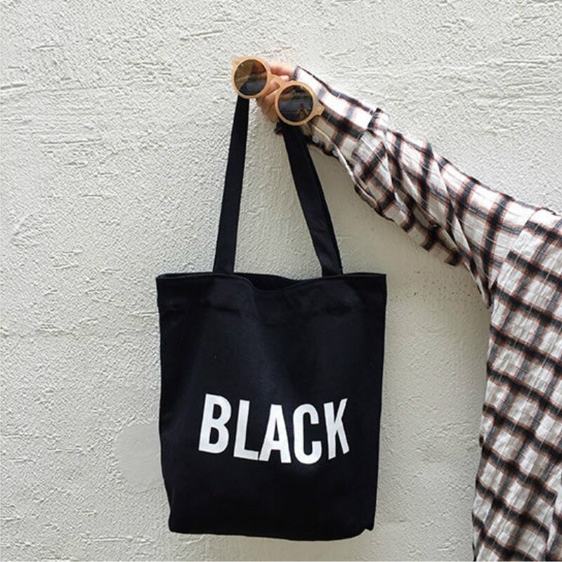 Shopping Bags Women Zipper Letter Printed Chic Big Capacity Leisure Daily Shop Bag Canvas Tote Reuseable Eco Shooper Harajuku