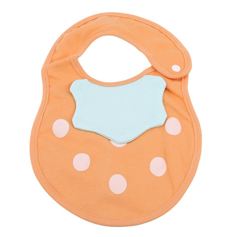 1pcs Lovely Baby Bibs Cotton Waterproof Lunch Feeding Bibs Baby Cartoon Feeding Cloth Children Baby Eatting Accessories: orange