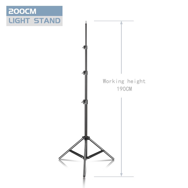 2m Light Stand Adjustable Photo Video Lighting Stand Heavy Duty Aluminum Alloy for Soft Box Photography Studio Equipment: 190cm tripod