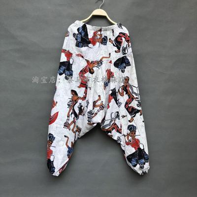 Vintage Mannen Casual Vrouwen Thaise Harembroek Baggy Boho Losse Aladdin Boho Festival Hippy Kiel Hoge Taille Jumpsuit Broek: style 18