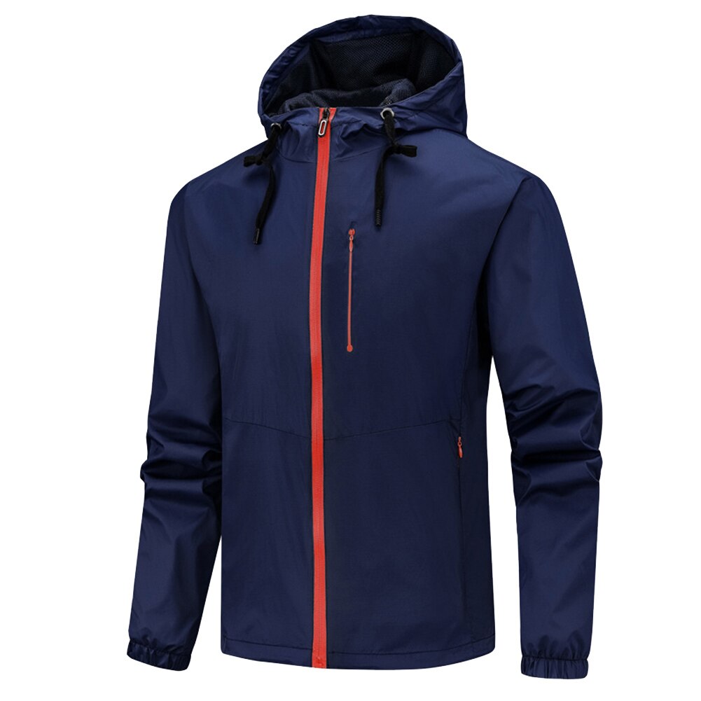 Mannen Hooded Brief Dunne Windjack Jeugd Slim Grote Maat Ritssluiting Jas THJ99