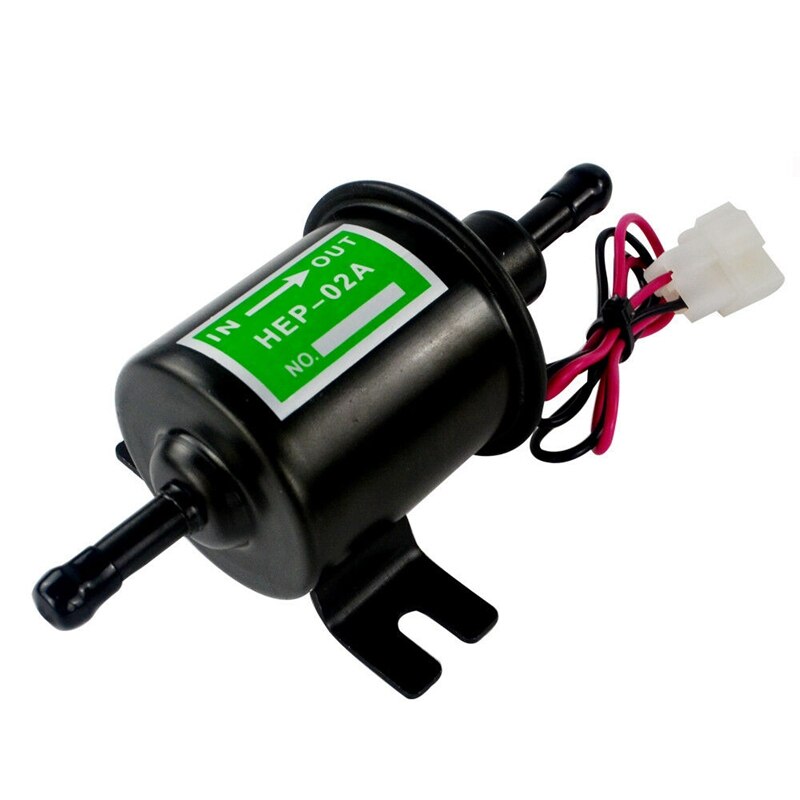Universal 12v kraftig elektrisk brændstofpumpe metal fast benzin inline brændstofpumpe benzinoverførselspumpe 12 volt hep -02a: Default Title