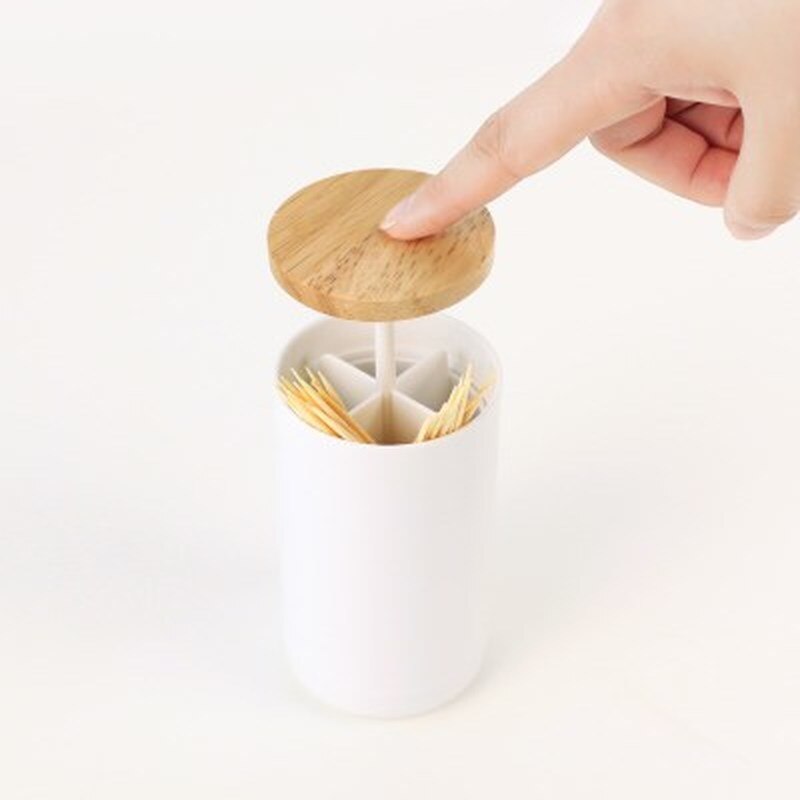 Houten Draagbare Tandenstoker Houder Keuken Accessoires Creatieve Push-type Restaurant Home Opbergdoos Wattenstaafje Dozen