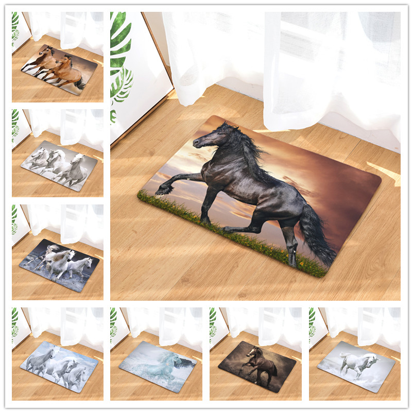 Welcome Mats 9S tyles Horse Print Doormats Bathroom Kitchen Carpet Home Floor Mats Living Room Anti-Slip Rug 40X60 50X80cm