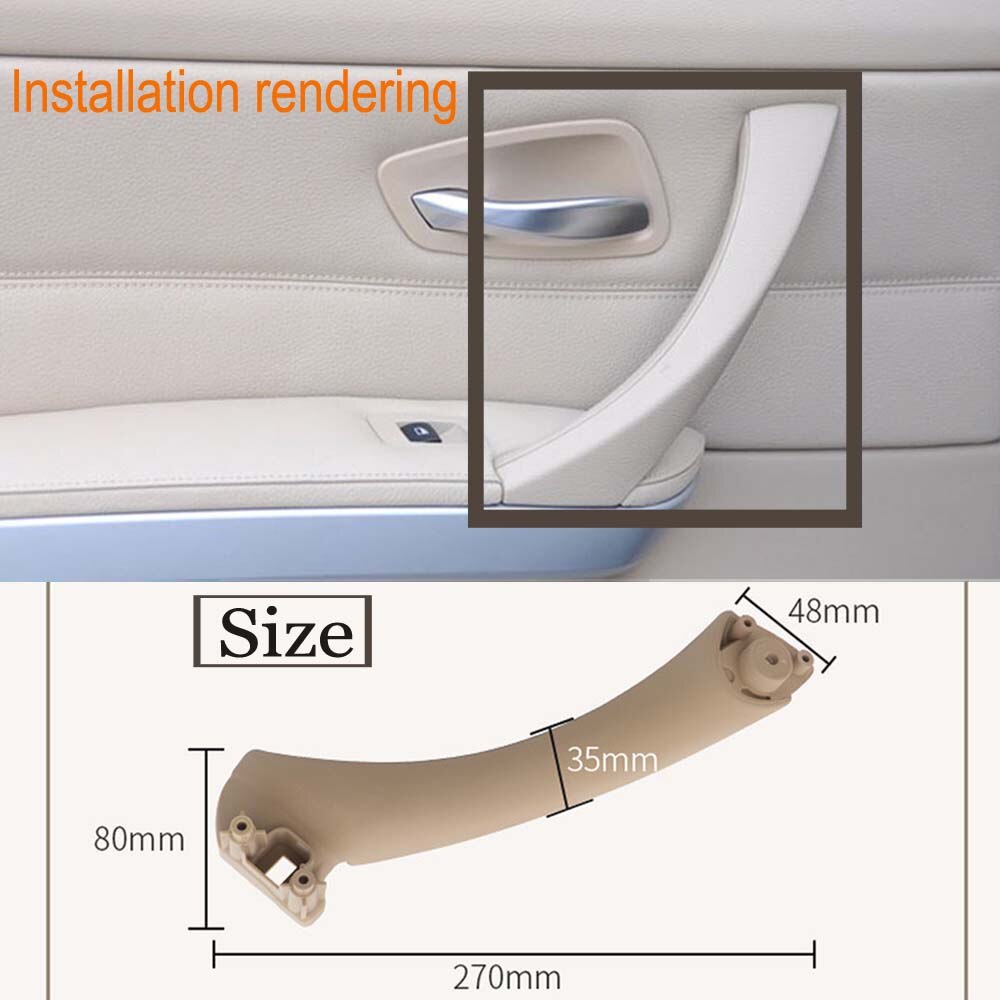 Indre dørhåndtakspanel for bmw  e90 e91 for bmw 3- -serien sedan pull trim deksel svart/beige 51417230849 51416971289 51416971291
