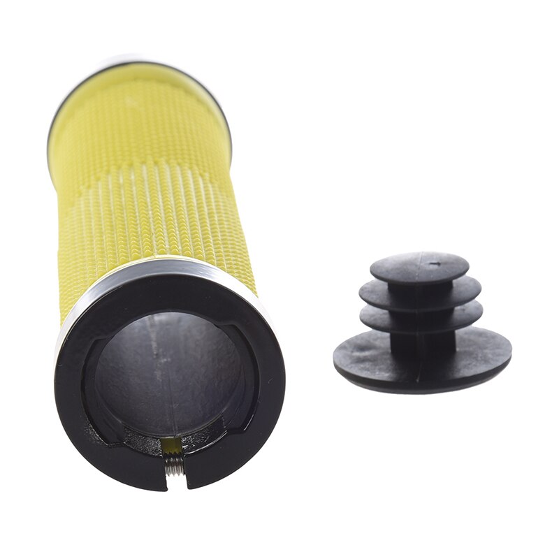Double Road Mountain MTB BMx Bike Cycle Bicycle Lock on Locking Handlebar Grips - Yellow