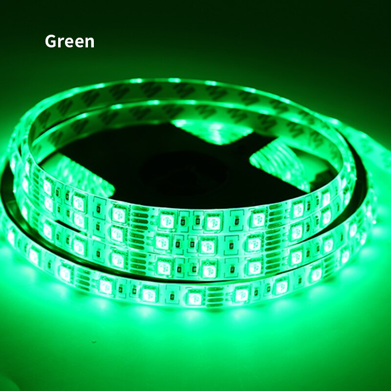 12V luces LED 12V LED tira RGB 2835 cinta de luz LED RGB NO impermeable 5M 12V 60LEDs RGB tira de cinta Flexible de TV de fondo: Green