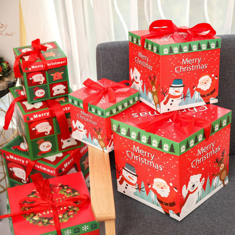 Kerst Sneeuwpop Kerstman Cookie Fudge Candy Box Favor Bag Xmas Decor