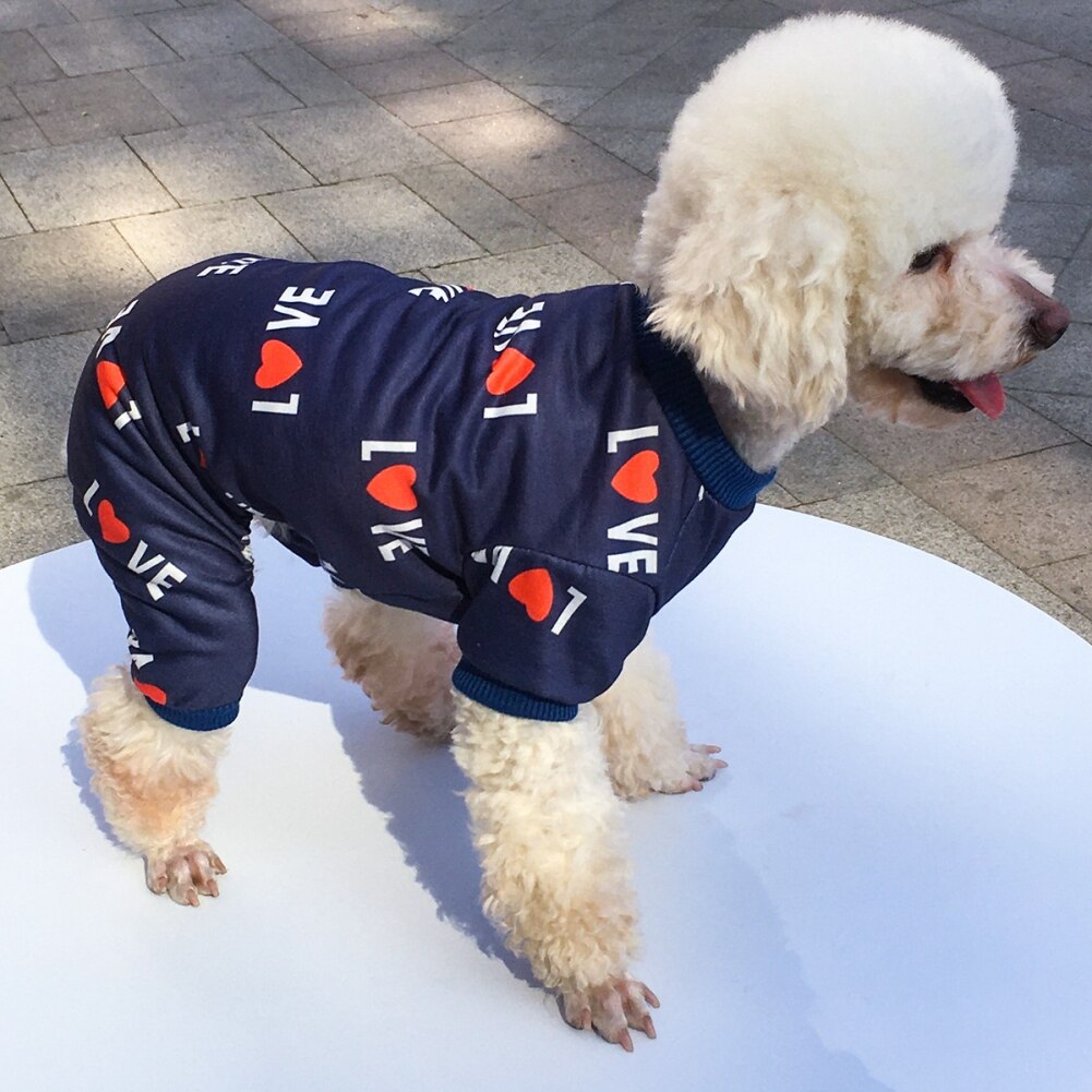 Pijama para perro pequeño, mono con estampado de amor para perro Schnauzer, Chihuahua, ropa para primavera y verano
