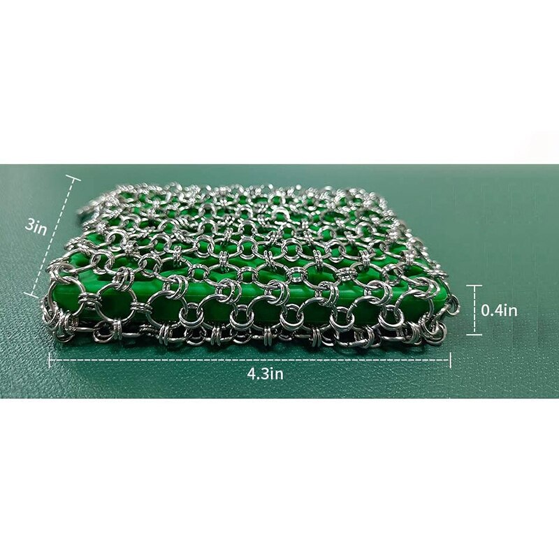 -Clean Frying Pan Cleaner-Upgraded Chain Nail Scrub Care, Suitable for Habit Pot Cast iron cleaner