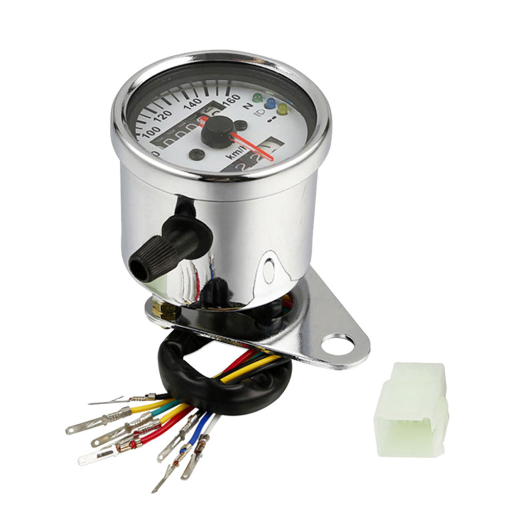Motorcycle Odometer KMH Speedometer Gauge For Bobber Chopper Chrome