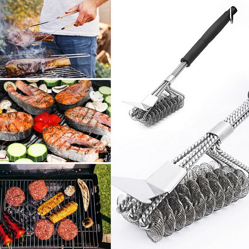 Grillbørste og -skraber, grillrens, perfekt værktøj til alle grilltyper, inklusive weber, ideelt grilltilbehør