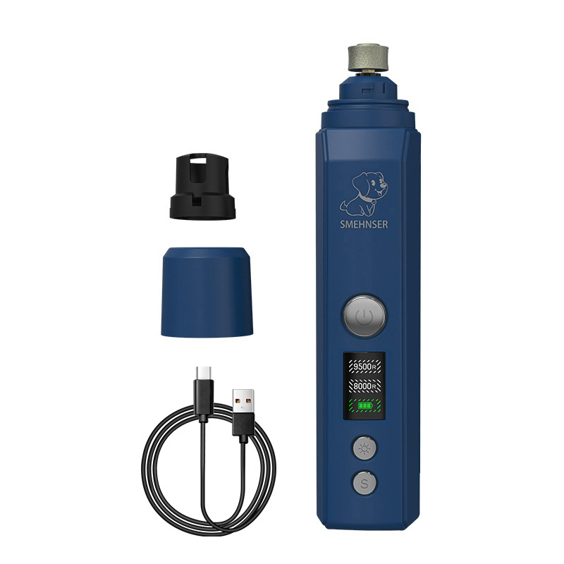 Elektrische LED Hond Nagelslijper Pijnloos Licht Honden Kat Nagelknipper Kleine Grote Honden Huisdier Poten Nagelsnijder Verzorgingsgereedschap: Blauw