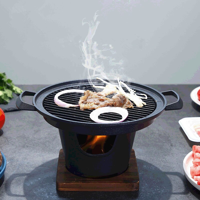 Mini parrilla coreana para barbacoa, estufa japonesa de Alcohol, parrilla de barbacoa sin humo para el hogar, placa para barbacoa al aire libre, herramientas para asar carne