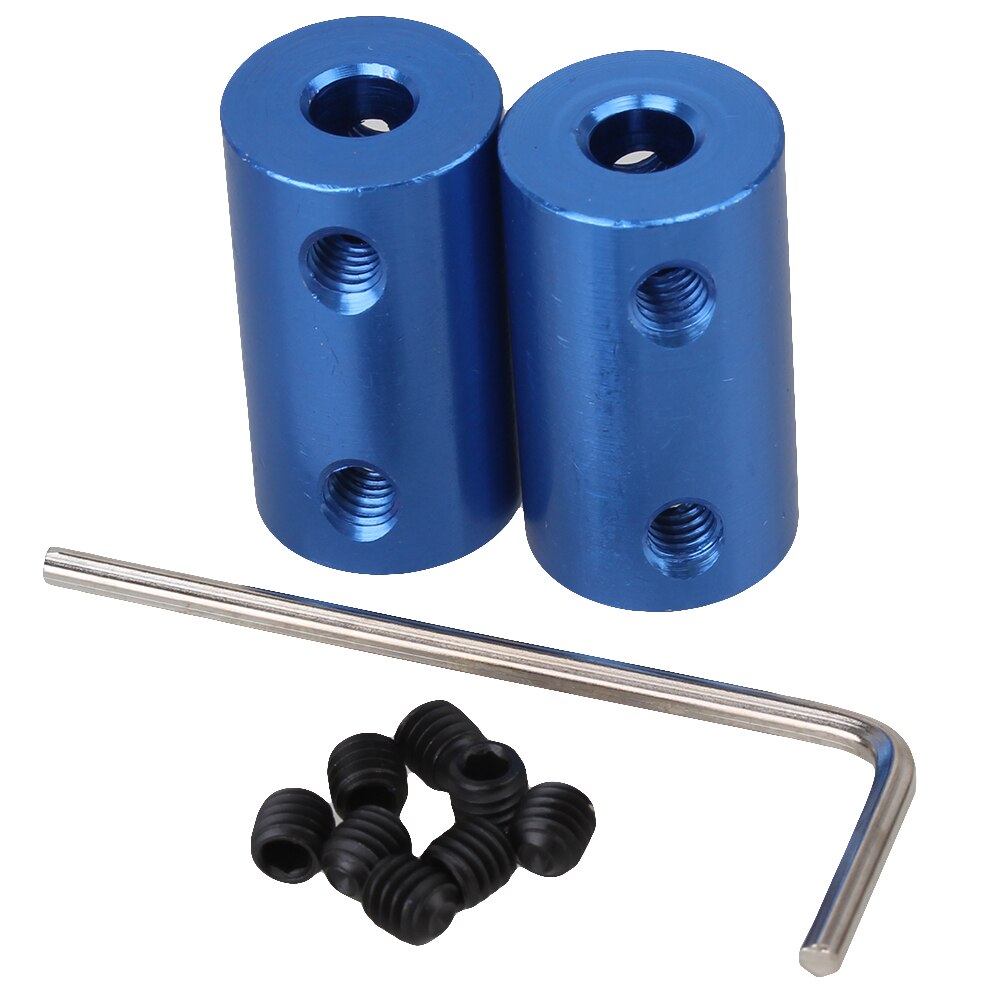2 Stuks 5Mm-6Mm Aluminium As Robot Stijve Koper Motor Koppeling Koppeling Blauw