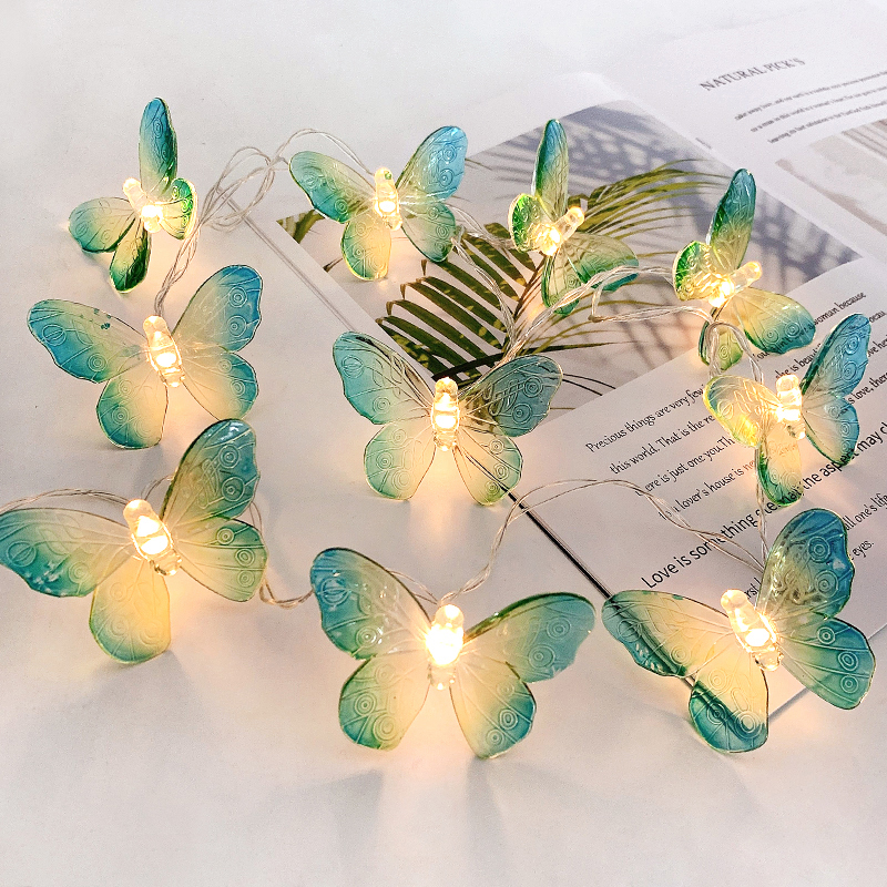 1,5 m vlinder LED-fee lichtslinger meisjes vlinder verjaardagsfeestje bruiloft lente huisdecoratie kinderen kerstcadeau: Licht Geel