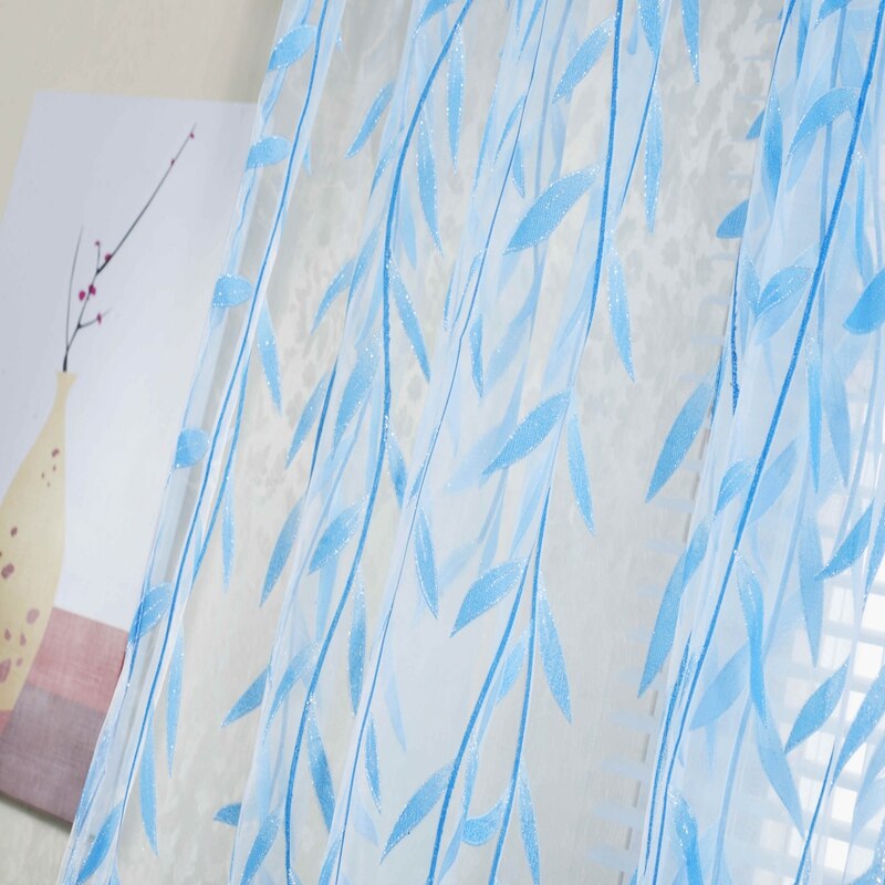 Willow Pattern Curtains Upscale Jacquard Yarn Curtains Door Window Curtains Chic Room Living Room Bedroom Decor