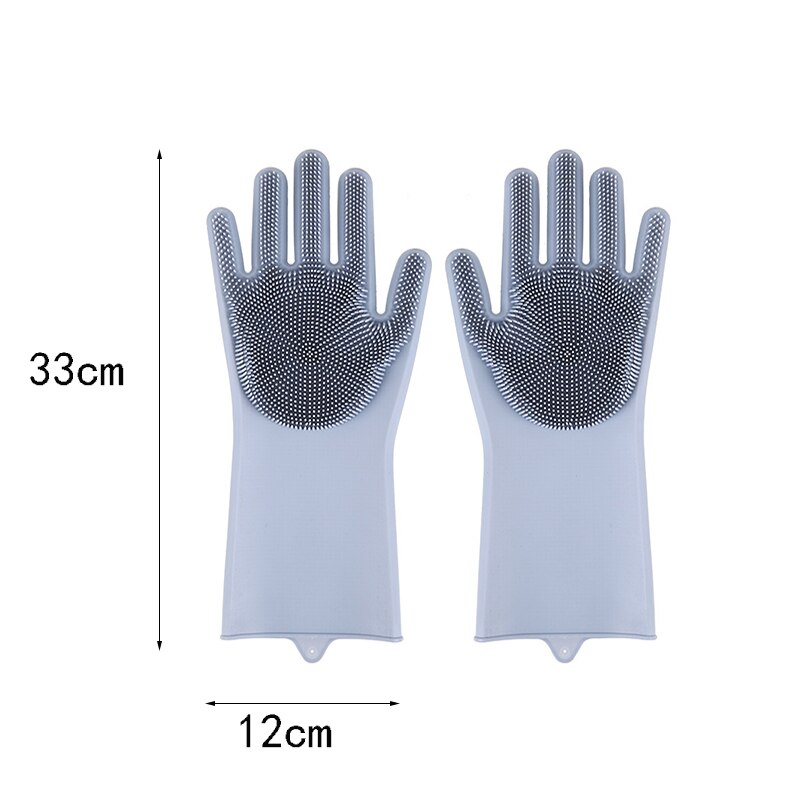 1 paire Silicone vaisselle gants magique Silicone nettoyage gant pour ménage épurateur caoutchouc cuisine propre outil vaisselle lavage gants