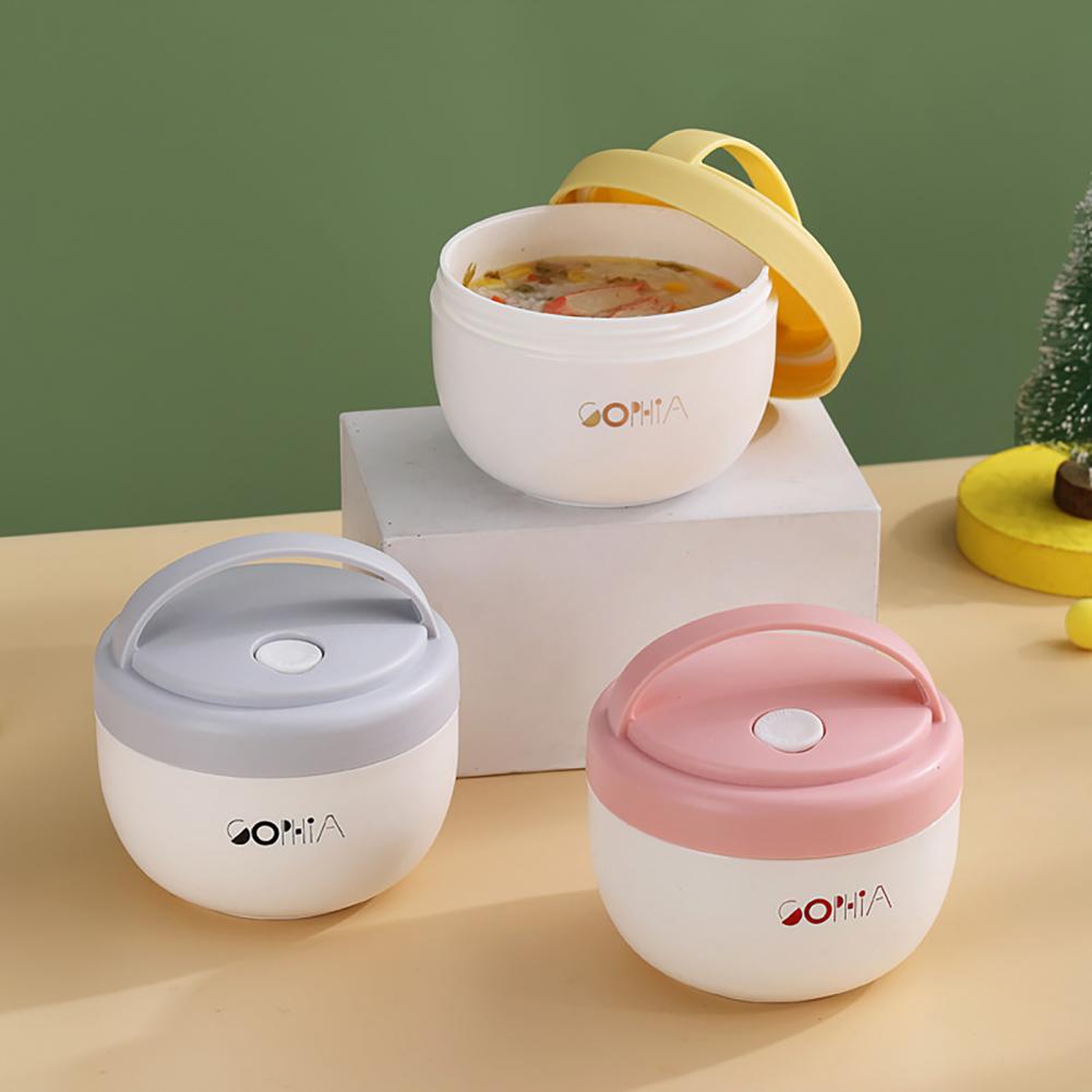 Microwaved Lunch Breakfast Cup Plastic Soup Cup Portable Lidded Soup Bowl Insulated Food Container Lunch Box Bento Box ланч бокс