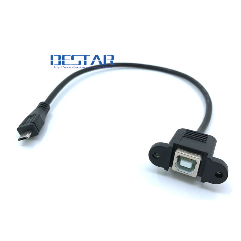 Micro-usb 5pin micro usb 2.0 man usb 2.0 b Type Vrouwelijke Connector Kabel 30 cm 50 cm Met Panel Mount Gat kabels