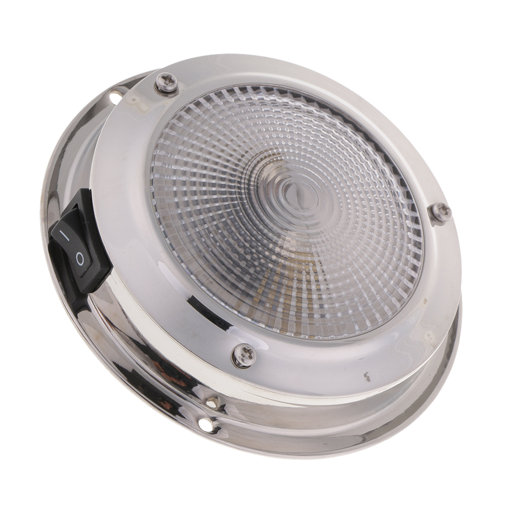 10W LED Kuppel licht Auto Innen Lesen Lampe Edelstahl Decke Lampe Für Wohnwagen Bus Stiefel RV Wohnmobil Anhänger Marine Yacht