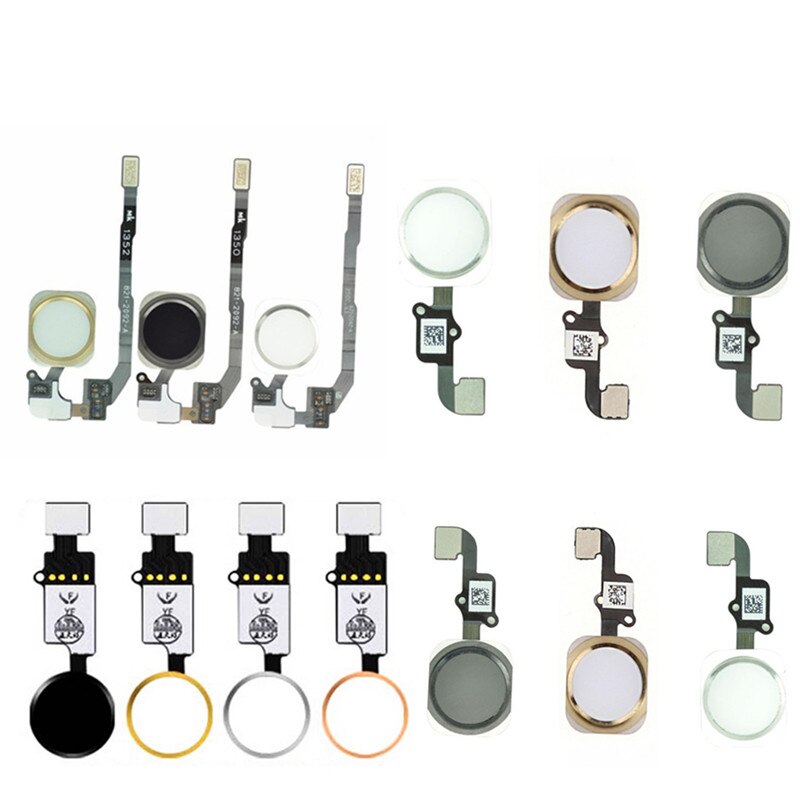 Return Back Home Button Assembly Flex Cable Sticker Menu Sensor Ribbon For iPhone 5s 6s 6 7 8 Plus SE Fingerprint No Touch ID