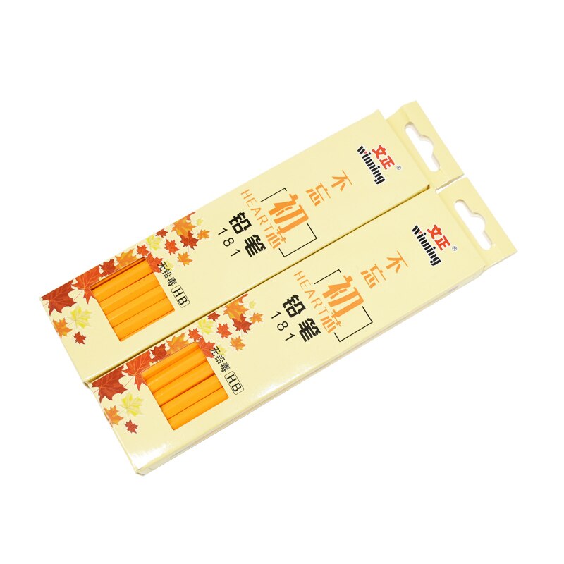 12 Pcs/Box HB Wood Pencil HB Standard Pencil Set School Children Stationery Sketch Draw