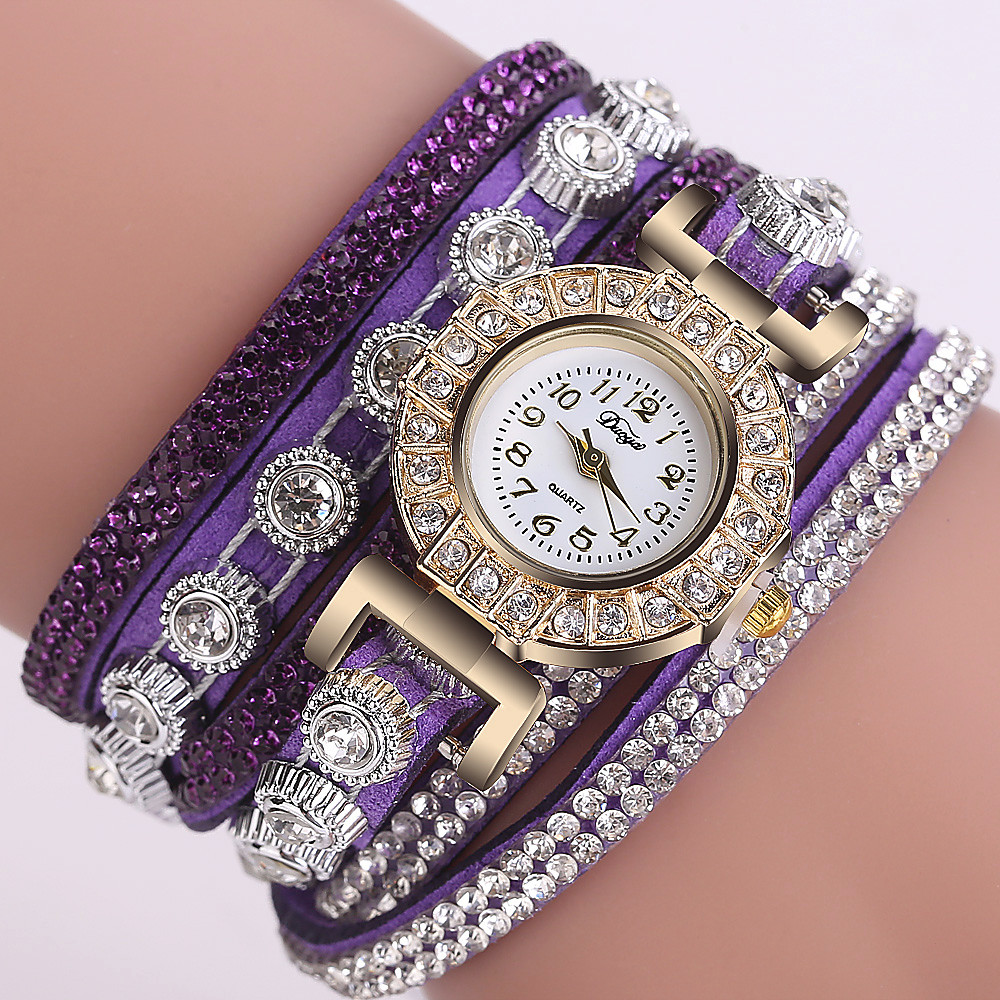 Women Casual Analog Quartz Women Rhinestone Watch Bracelet Watch DP & #D: A