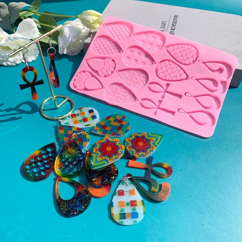 Kropla wody kolczyki żywica epoksydowa formy biżuteria wisiorki silikonowe formy DIY rzemiosło odlewania narzędzia