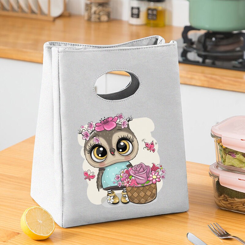 Harajuku Style sowa płótno piknik torba obiadowa neutralna torba do przechowywania żywności przenośna pojemna torba dziecięca torba obiadowa: 9Owl003