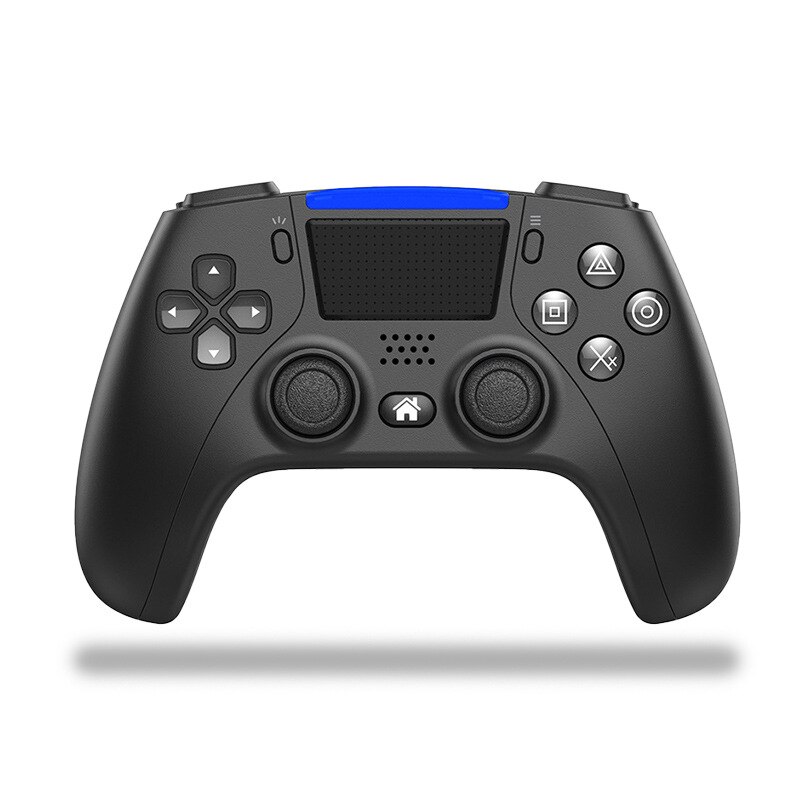 Mando de juego inalámbrico con Bluetooth para PS4, mando con doble vibración estilo PS5 para PC y Android,: black