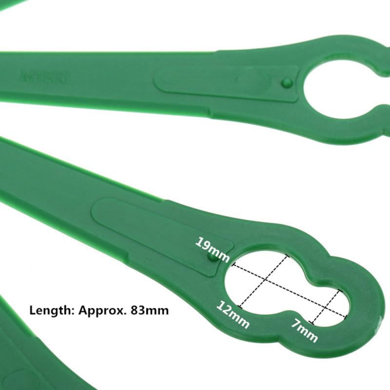 Universal 50Pcs Plastic Mower Cutting Blades Grass Trimmer Blades 12*7mm Fits Lawnmower Mower Head Strimmer Garden Tools