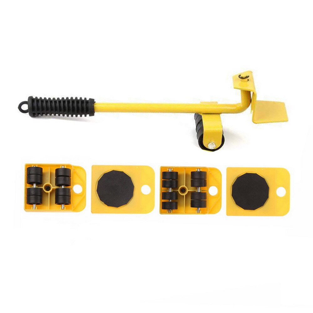 Furniture Moving Tool Set Lifting Heavy Furniture Roller Moving Tool Wheel Rod Moving Equipment Max Up100Kg: Yellow