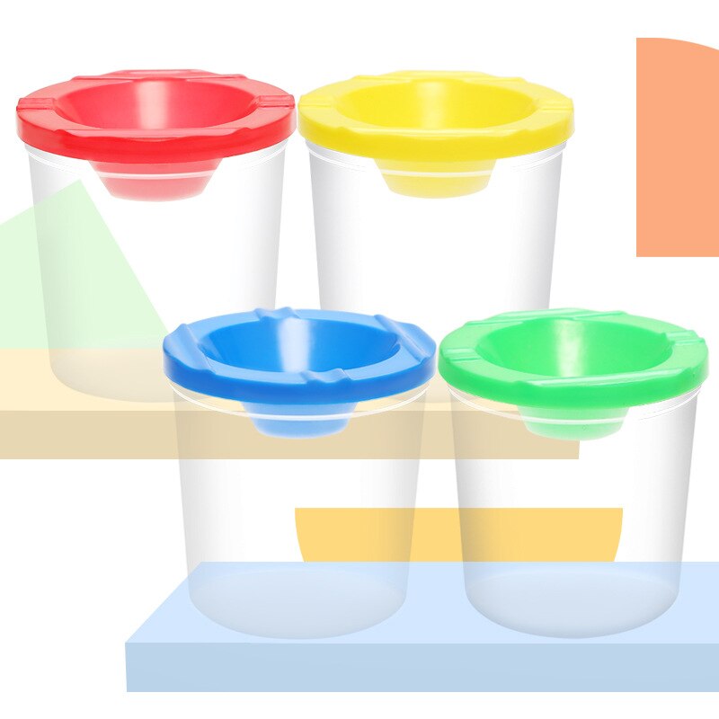 Geschilderd Art Pen Wassen Cup Plastic Transparante Multifunctionele Pen Wassen Emmer Aquarel Verf Schilderen Pen Wassen Cup