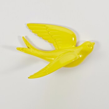 Muurstickers Swallow Home Decor Woonkamer Slaapkamer 3d Muurstickers Decoraties Ornamenten Hars Vogel Beeldje Standbeeld Op Muur: Yellow Small 1