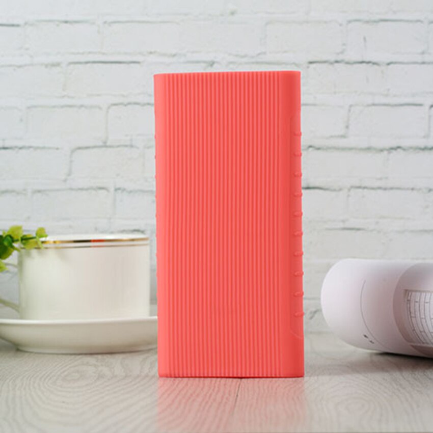 Für Xiaomi Energie Bank 2 10000 mAh Weiche Silikon Schutzhülle Anti-Unterhose fallen Externe Batterie Abdeckung Schraube Gewinde Bunte haut: Rosa