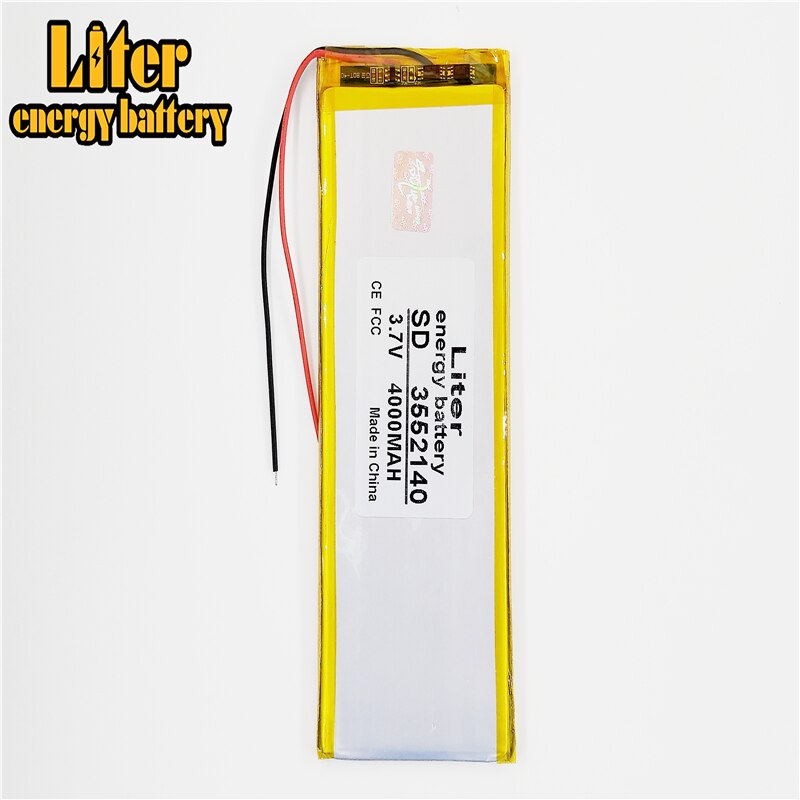 3.7 V lithium polymer battery rechargeable battery 3552140 pl 4000 mah tablets