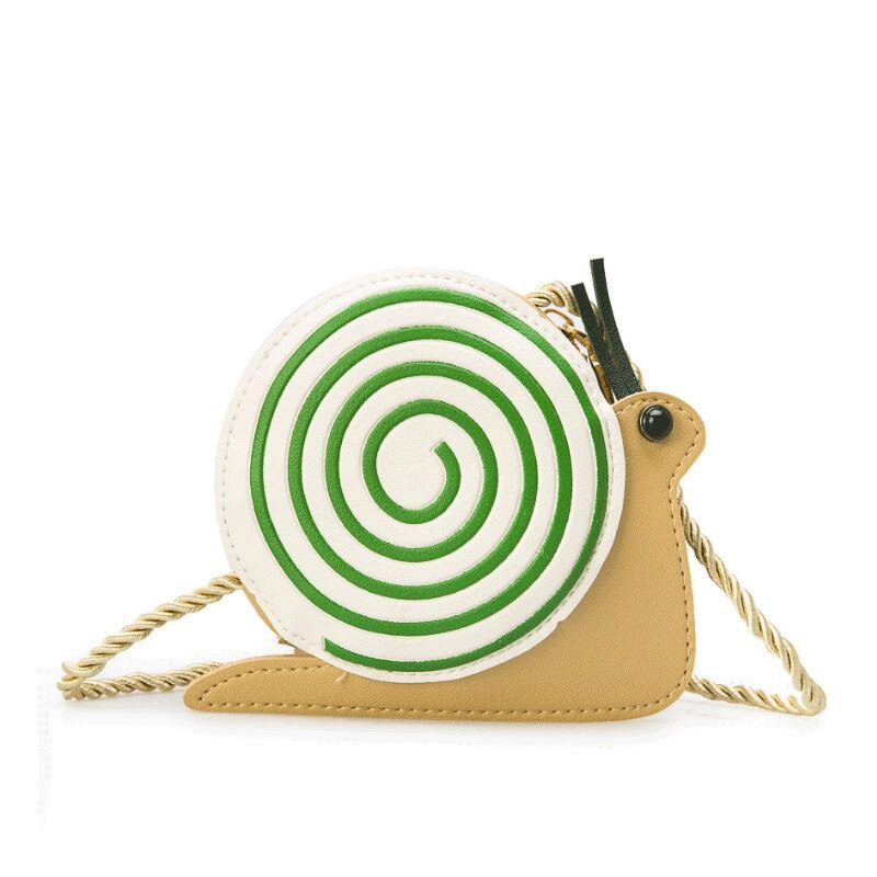 Kinderen Meisjes Vrouwen Kleine Schoudertas Lederen Heuptas Crossbody Handtas Dames: snail