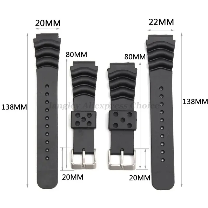 Bracelet de montre en Silicone pour SEIKO SKX007 009 plongée 007 pour résine en conserve d'ormeau 20mm 22mm bracelet de montre anneau fermoir boucle ardillon ceinture
