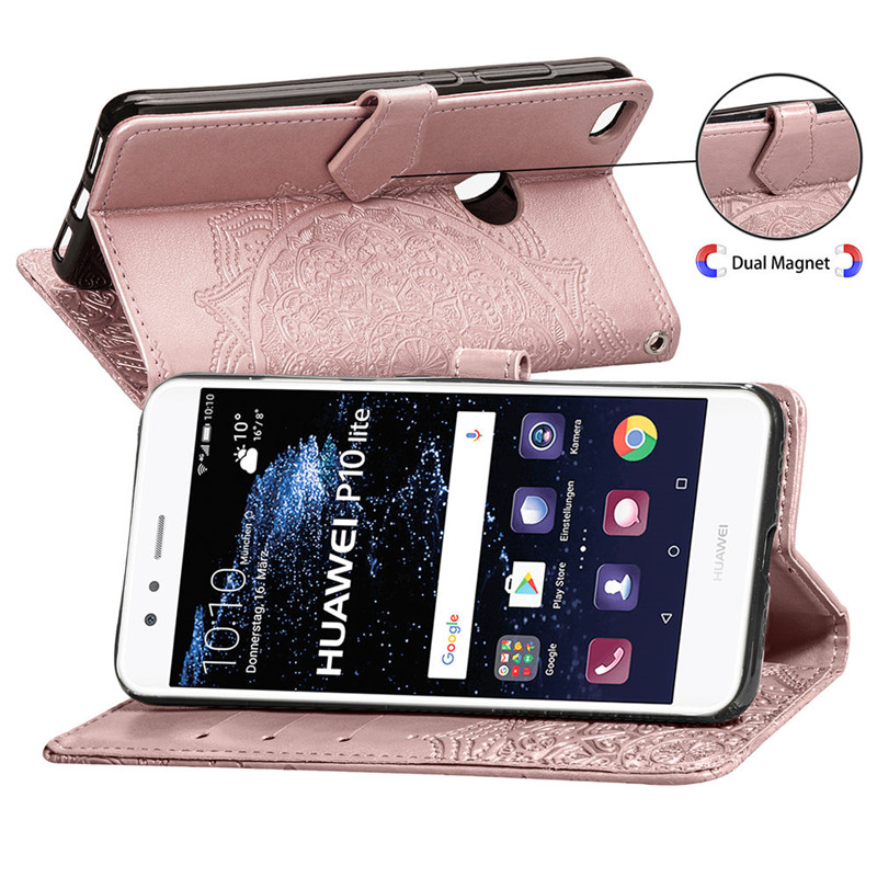 Leder kippen-Startseite fallen Für Huawei P10 Lite Luxus Brieftasche fallen Für Huawei P10 Lite karte Halfter Halfter P10 lite telefon Hülse Capa