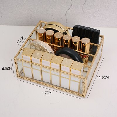 Noordse transparante glazen kwastenhouder, make-up opbergdoos, bureau, boodschappentas, lippenstiftkussen zonder hoes, stofdichte organizer