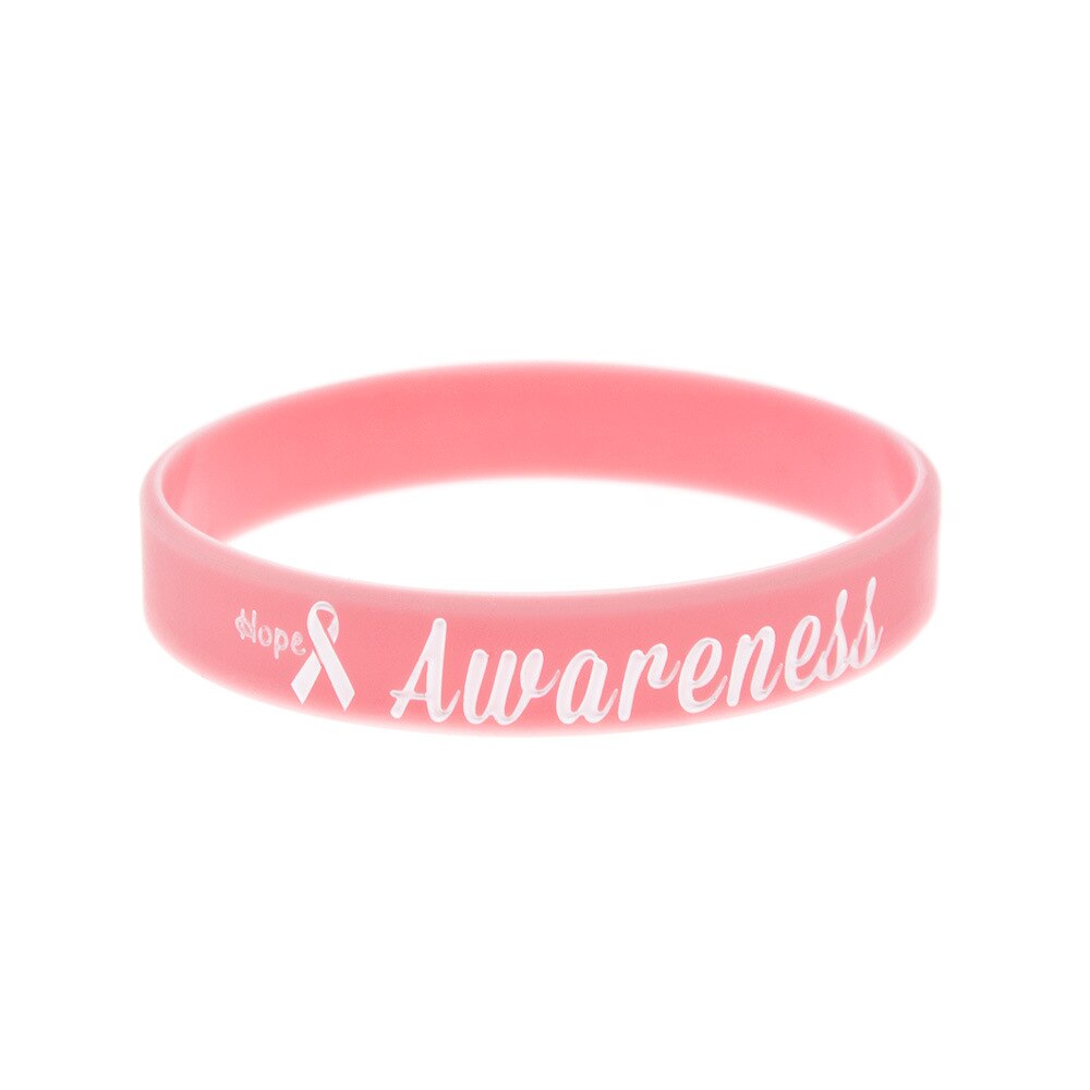 PBR154(10), Aankomst Hoop Lint Cancer Awareness Afdrukken Polsband Siliconen Armband