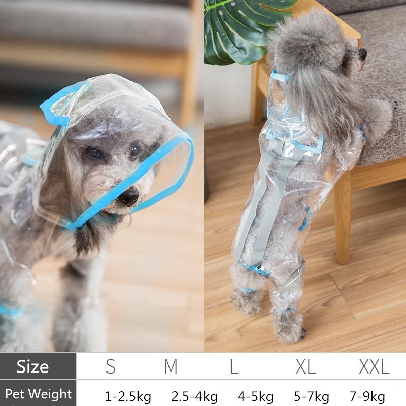 Dog Raincoat Waterproof Pet Clothes PVC Dog Rain C... – Grandado