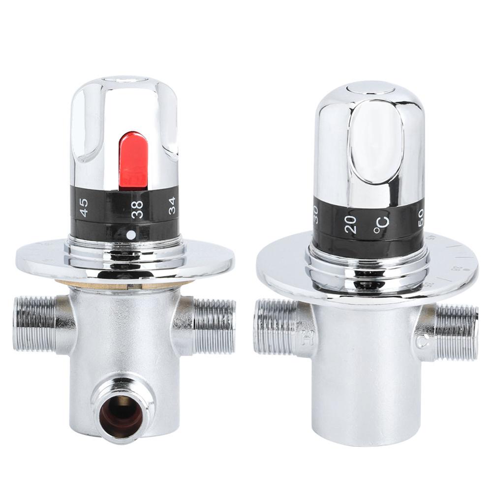 1 Pcs Adjustable Thermostatic Mixer Valve Brass Thermostatic /Cold Water Mixing Temperature Control Valve For Water Heater