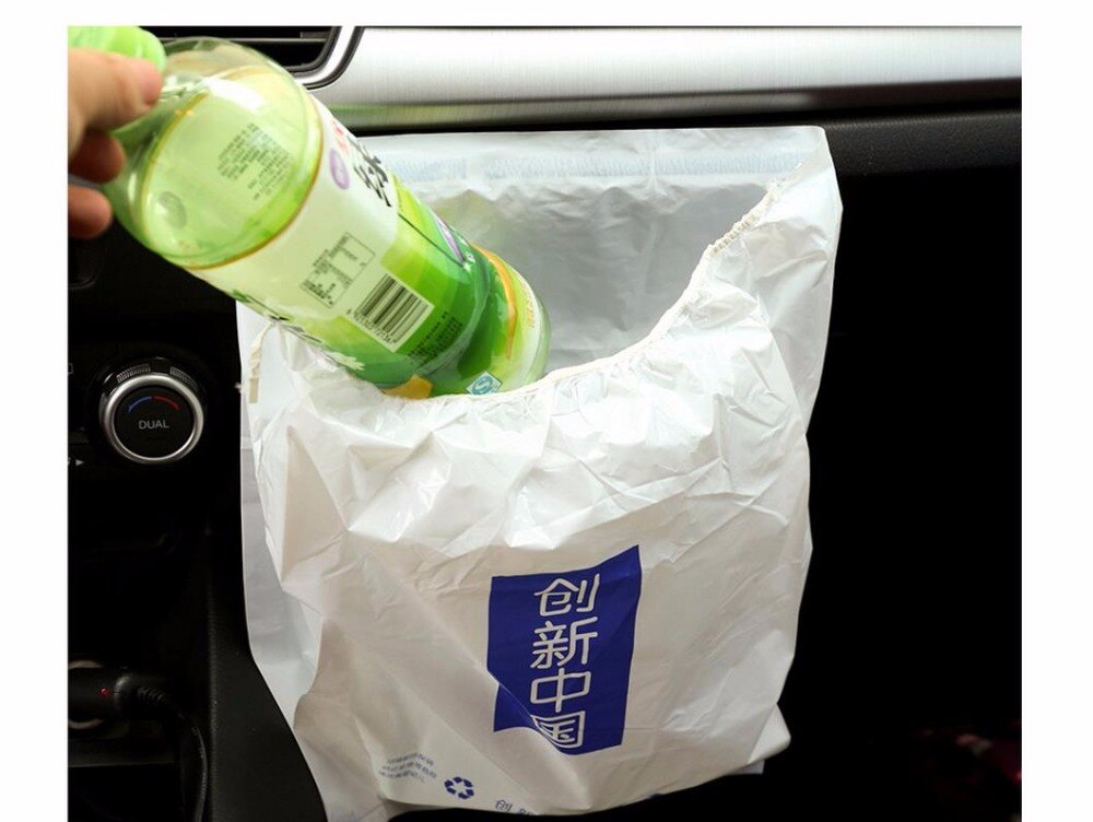 3PCS/Pack Practical Car Trash Motion Sickness Vomit Bag Paste Car Garbage Bags Green Car Supplies Rubbish Collector